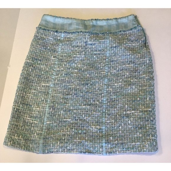 Ice Brand Tweed Mini Skirt Size 4 Pale Blue READ 90s Y2K - Picture 1 of 9
